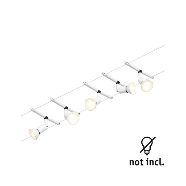 Wire system GU5,3 5x10W Matt white/Chrome SALT Wire system GU5,3 5x10W Matt white/Chrome SALT