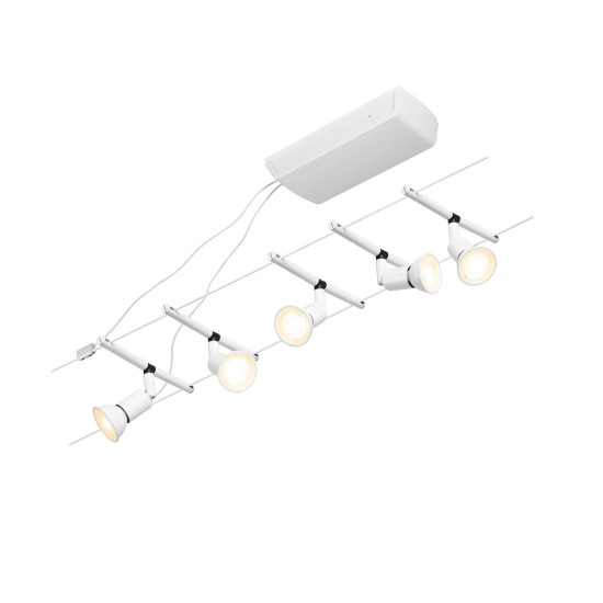 Kabelių šviestuvas sistema GU5,3 5x10W matinė balta/chromas SALT