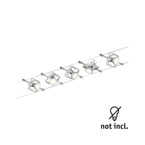 Vaijerivalaisinsetti 5x10W LED GU5,3 Mac