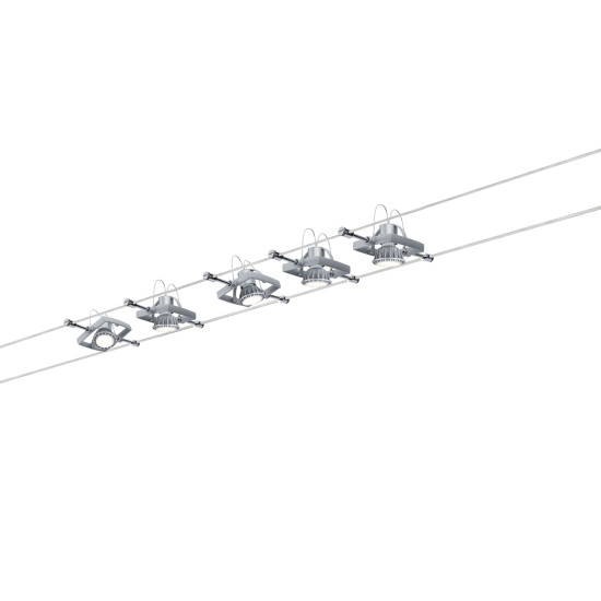 Vaijerivalaisinsetti 5x10W LED GU5,3 Mac