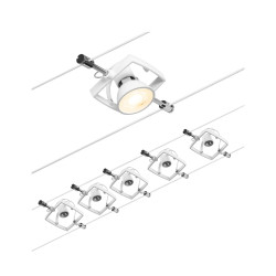 Kabelių šviestuvas sistema 5x10W balta matinė MAC II