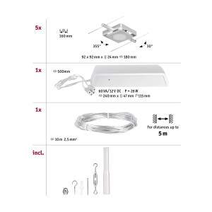 Wire system set 5x4,5W MACLED Wire system set 5x4,5W MACLED