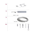 Kabelių šviestuvas sistema LED komplektas 6x4W ROUNDMAC