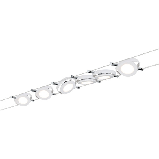 Kabelių šviestuvas sistema LED komplektas 6x4W ROUNDMAC