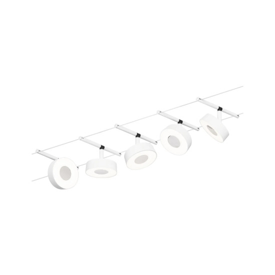 LED vaijerivalaisinsetti valkoinen mattakromi CIRCLE BASIC