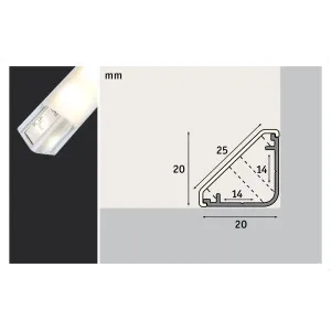 LED profiil hajutiga 2m anodiseeritud alumiinium, satiin DELTA