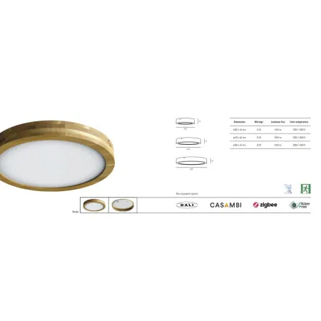 Laevalgusti RONDO WOODLINE 400 36W IP20 3000K 2800lm saar