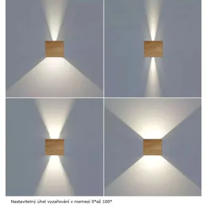 Sieninis šviestuvas 6W 3000K 424 lm CUBE WOODLINE