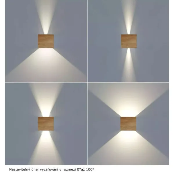 Sieninis šviestuvas 6W 3000K 424 lm CUBE WOODLINE