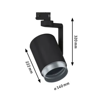 ProRail3-kiskovalo musta E27 max. 50W ASTHENE