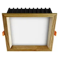 Įleidžiamas LED šviestuvas SQUARE WOODLINE 170x170 12W IP20 3000K 1179 lm Ąžuolas