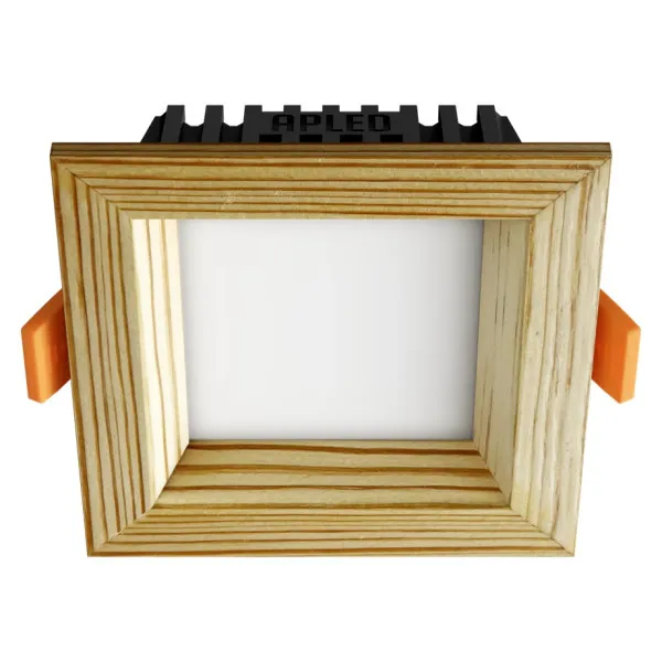 Süvistatav LED valgusti SQUARE WOODLINE 90x90 3W IP20 3000K 187lm Mänd