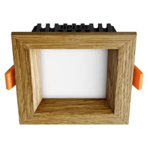 Recessed LED light SQUARE WOODLINE 90x90 3W IP20 4000K 206lm Oak