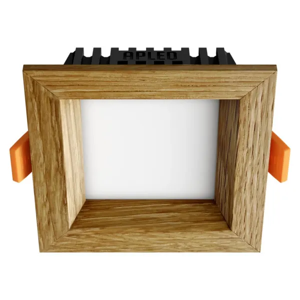 Recessed LED light SQUARE WOODLINE 90x90 3W IP20 4000K 206lm Oak