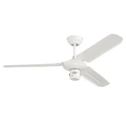 Ceiling fan chrome/white INDUSTRIAL