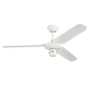 Ceiling fan chrome/white INDUSTRIAL