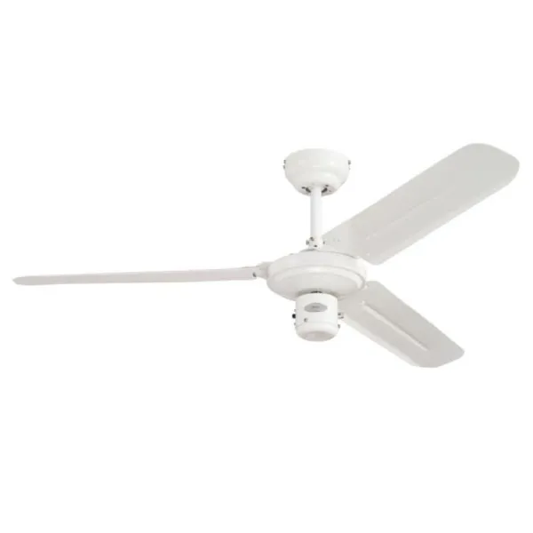 Ceiling fan chrome/white INDUSTRIAL