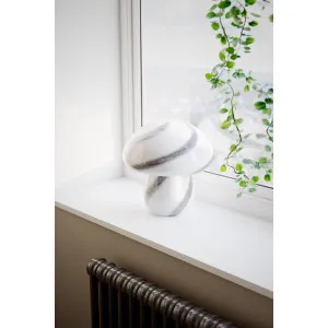 Pöytälamppu musta-valkoinen Mira Mushroom