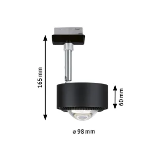 Siinivalgusti 470 lm 8W hämardatav 230V must matt ALDAN