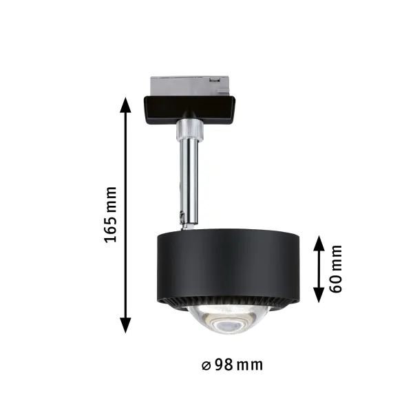 Siinivalgusti 470 lm 8W hämardatav 230V must matt ALDAN