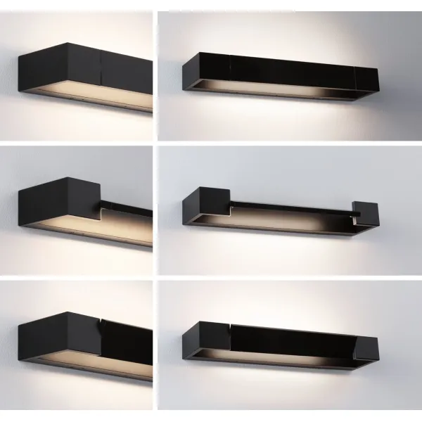 Bathroom LED Wall light IP44 2700K 1000lm 230V 11W dimmable Black LUCILLE