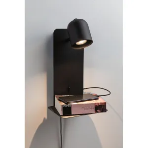 Wall luminaire Malena USB C GU10 5W Matt black