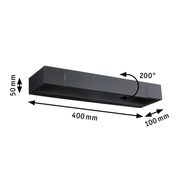 Bathroom LED Wall light IP44 2700K 1000lm 230V 11W dimmable Black LUCILLE