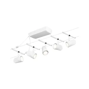 Cable lighting system GU5,3 max. 5x10W white matt Cup