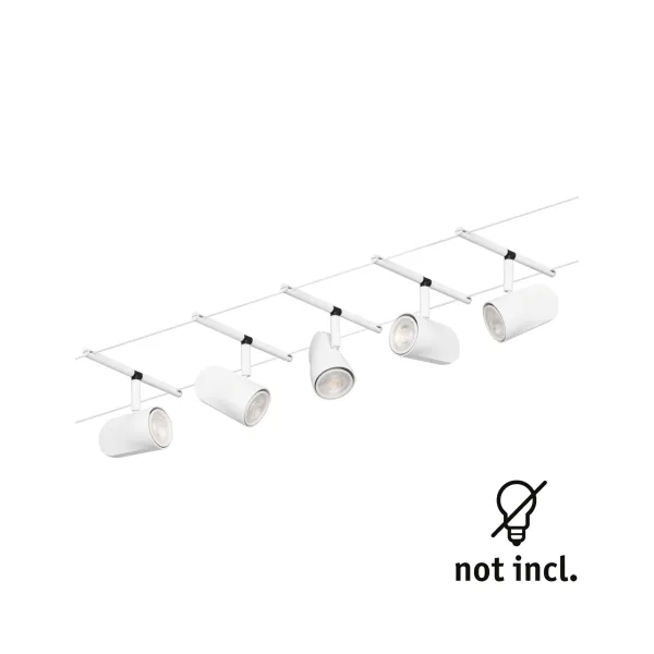 Cable lighting system GU5,3 max. 5x10W white matt Cup