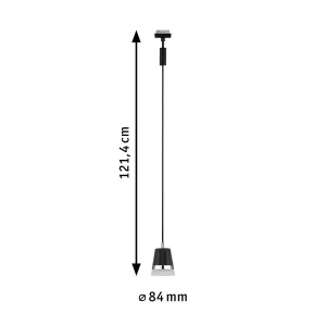 URail Pendant light GU10 max. 10W dimmable 230V Black matt CONE