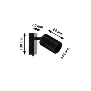 Wall spotlight GU10 10W Black LIRENA