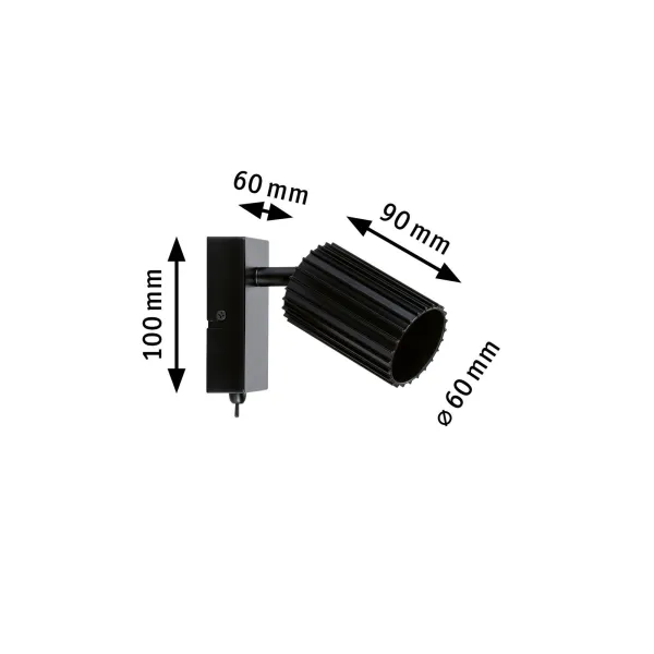 Wall spotlight GU10 10W Black LIRENA