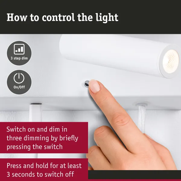 LED Wall luminaire Jerik USB C 2,4W dimmable Matt white