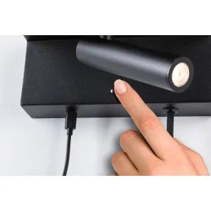 LED Wall luminaire Jerik USB C 2,4W dimmable Matt black