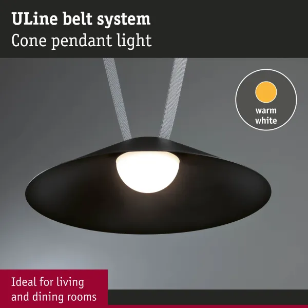 ULine LED-rippvalgusti Cone 560 lm 12 W 350 mm 3000 K must