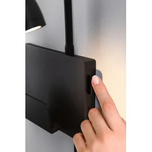 LED Wall luminaireHalina USB C 2,4W Black matt