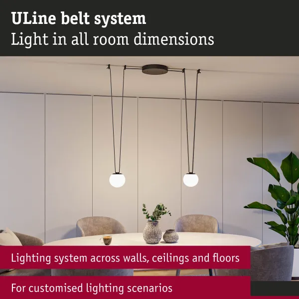 ULine LED-rippvalgusti 795 lm 8 W 150 mm 3000 K musta värvi