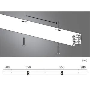 URail Rail 1,5m 230V black matt