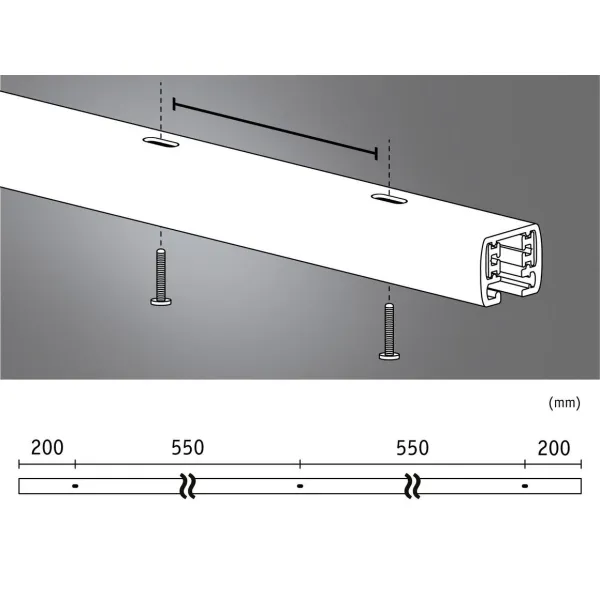 URail Rail 1,5m 230V black matt