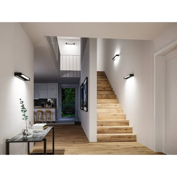 Bathroom LED Wall light IP44 2700K 1600lm 230V 18W dimmable black LUCILLE