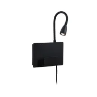 LED Wall luminaire Halina USB C 2,4W Black matt