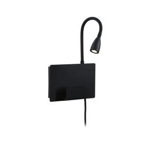 LED Wall luminaireHalina USB C 2,4W Black matt