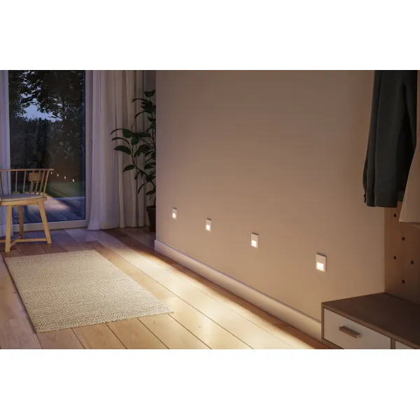 Recessed wall light lead function 1W 80lm 230V 2700K white matt TSARO