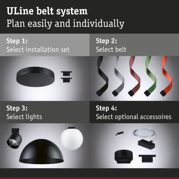 ULine LED rippvalgusti Bol 300 mm 12W must