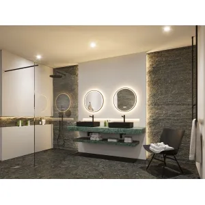 Veidrodinis LED apšvietimas Mirra IP44 750 lm 11,5 W reguliuojamas juodas