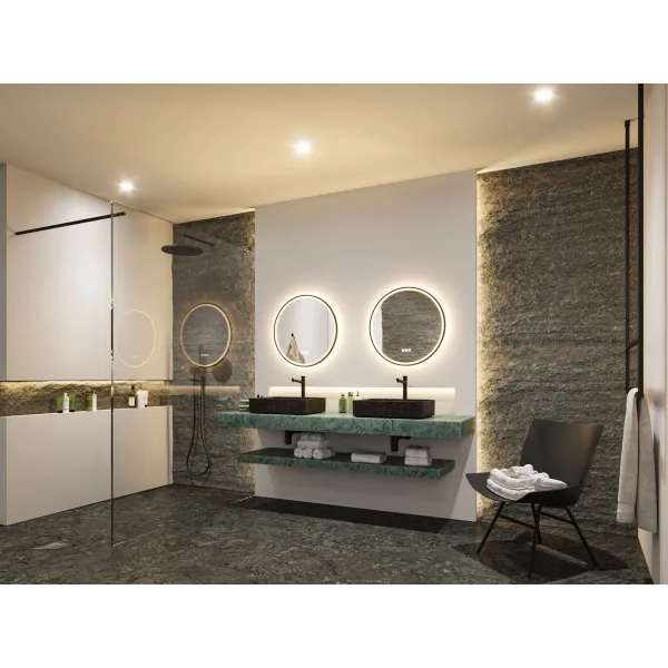 Veidrodinis LED apšvietimas Mirra IP44 750 lm 11,5 W reguliuojamas juodas