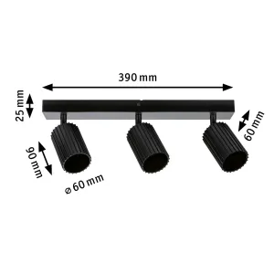 Spotlight GU10 3x10W Black LIRENA
