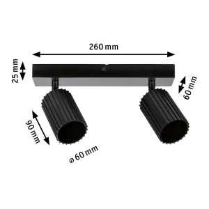 Spotlight GU10 2x10W Black LIRENA