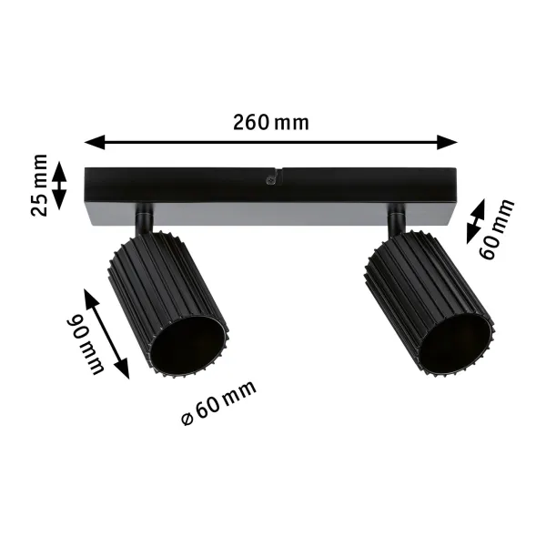 Spotlight GU10 2x10W Black LIRENA