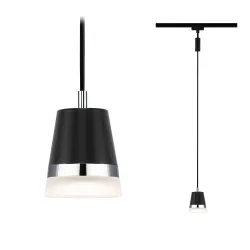 URail Pendant light GU10 max. 10W dimmable 230V Black matt CONE